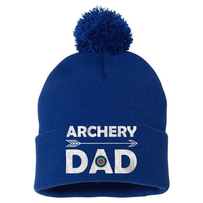 Family Archery Dad Arrow Target Team Photo Gift Pom Pom 12in Knit Beanie