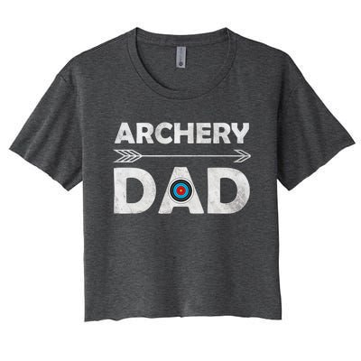 Family Archery Dad Arrow Target Team Photo Gift Women's Crop Top Tee