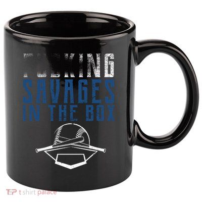 Faded F'n Savages In The Box Baseball 11oz C Handle Ceramic Mug