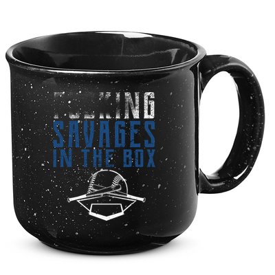 Faded F'n Savages In The Box Baseball 15oz Campfire Ceramic Mug