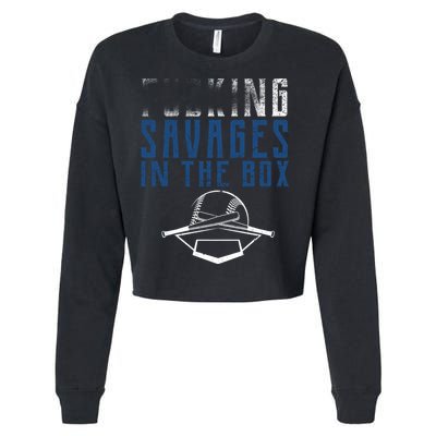 Faded F'n Savages In The Box Baseball Cropped Pullover Crew