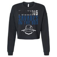 Faded F'n Savages In The Box Baseball Cropped Pullover Crew