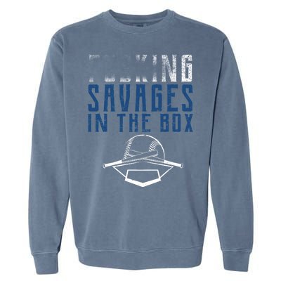 Faded F'n Savages In The Box Baseball Garment-Dyed Sweatshirt