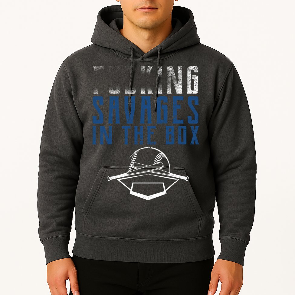 Faded F'n Savages In The Box Baseball Hoodie