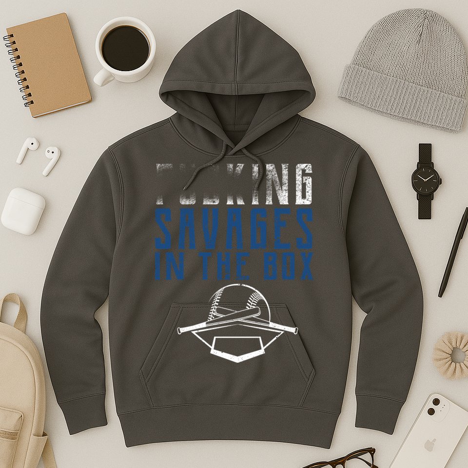 Faded F'n Savages In The Box Baseball Hoodie