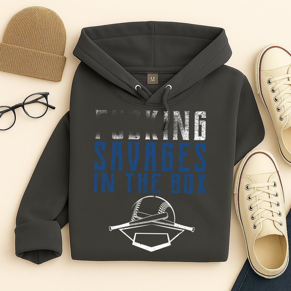 Faded F'n Savages In The Box Baseball Hoodie