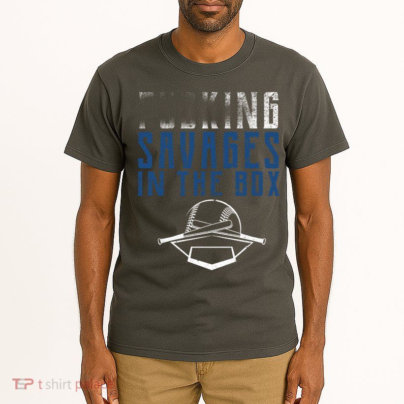 Faded F'n Savages In The Box Baseball Tall T-Shirt