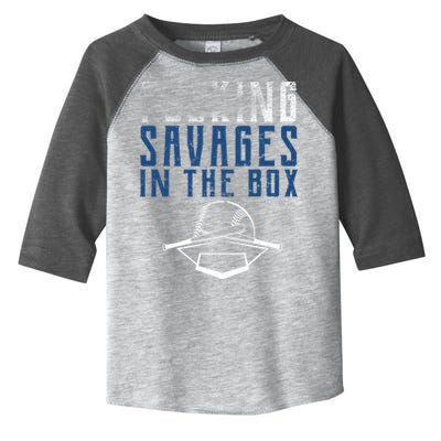 Faded F'n Savages In The Box Baseball Toddler Fine Jersey T-Shirt