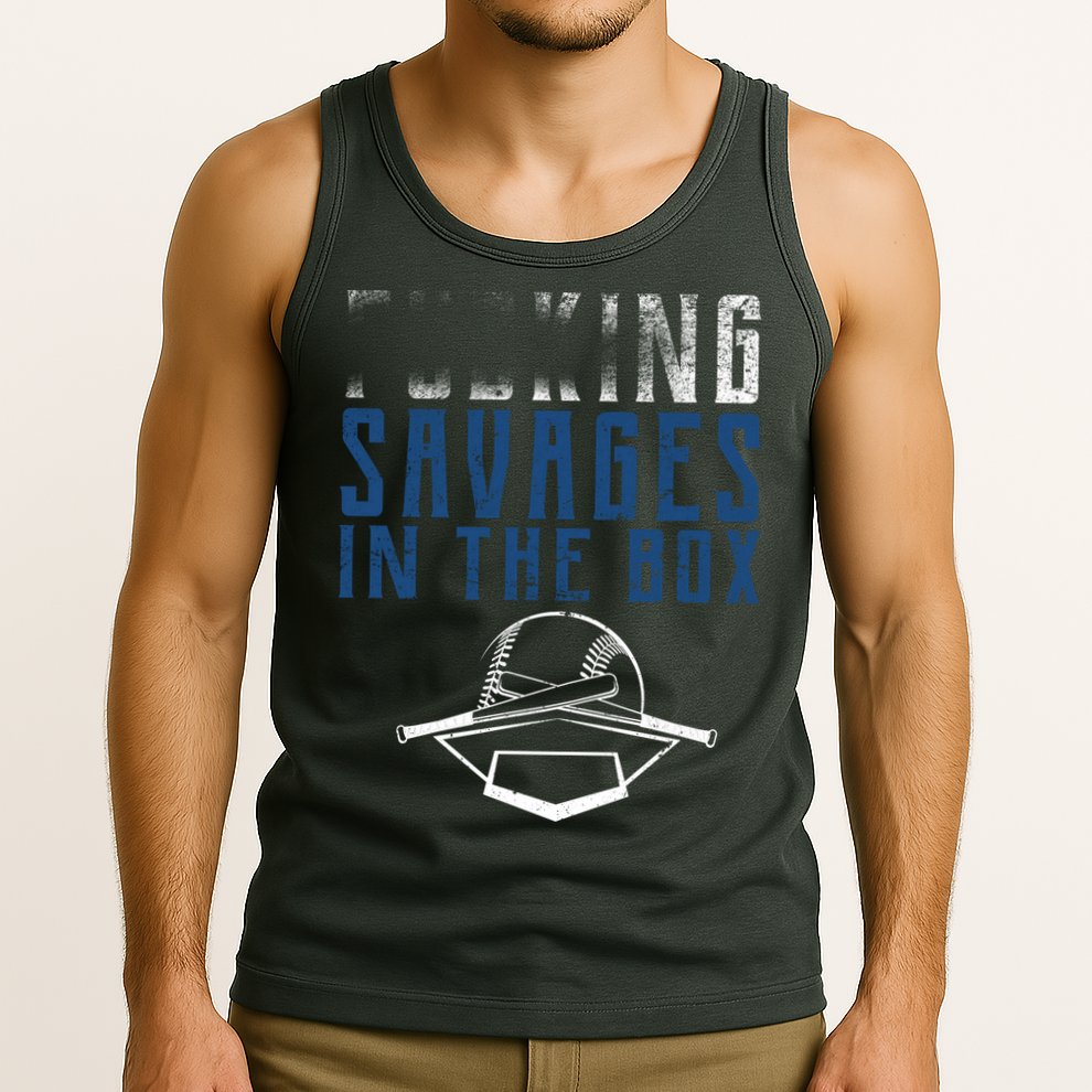 Faded F'n Savages In The Box Baseball Tank Top