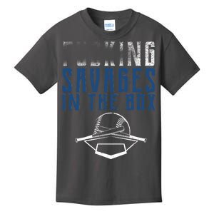 Faded F'n Savages In The Box Baseball Kids T-Shirt