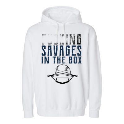 Faded F'n Savages In The Box Baseball Garment-Dyed Fleece Hoodie