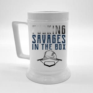 Faded F'n Savages In The Box Baseball Beer Stein