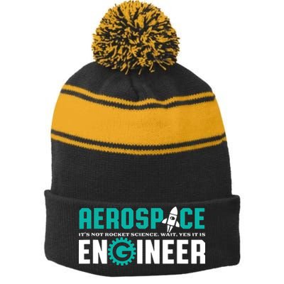 Funny Aerospace Engineer Rocket Science Engineering Stripe Pom Pom Beanie