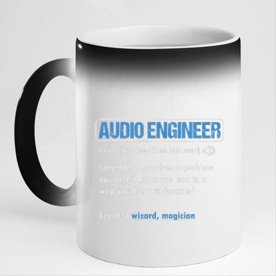 Funny Audio Engineer Definition Sound Technician Engineer 11oz Black Color Changing Mug