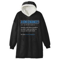 Funny Audio Engineer Definition Sound Technician Engineer Hooded Wearable Blanket