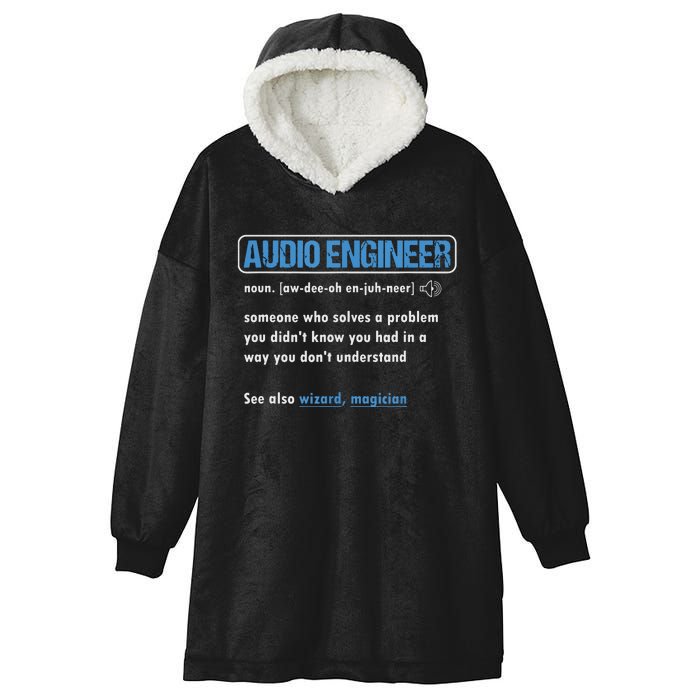 Funny Audio Engineer Definition Sound Technician Engineer Hooded Wearable Blanket