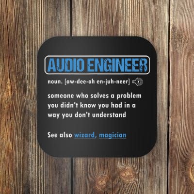 Funny Audio Engineer Definition Sound Technician Engineer Coaster