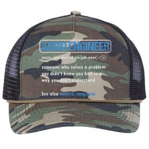 Funny Audio Engineer Definition Sound Technician Engineer Retro Rope Trucker Hat Cap