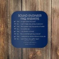 Funny Audio Engineer Definition Sound Technician Guy Gift Coaster