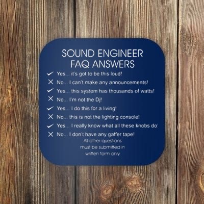 Funny Audio Engineer Definition Sound Technician Guy Gift Coaster