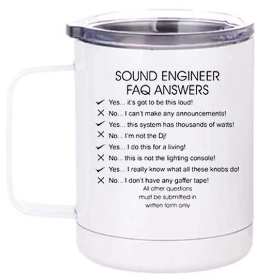 Funny Audio Engineer Definition Sound Technician Guy Gift 12 oz Stainless Steel Tumbler Cup