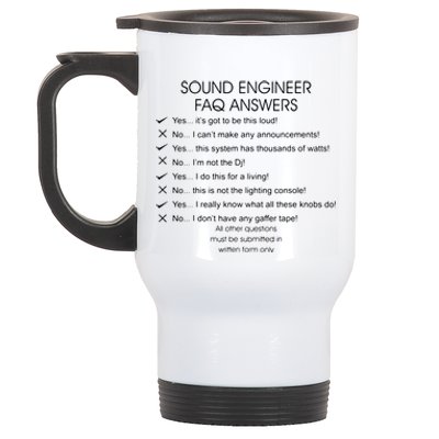 Funny Audio Engineer Definition Sound Technician Guy Gift Stainless Steel Travel Mug