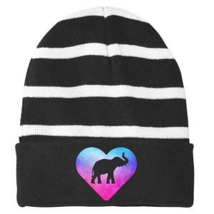 Funny Animal Elephant Striped Beanie with Solid Band