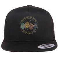 Fingerprint Autism Each Print Tells A Different Story Flat Bill Trucker Hat