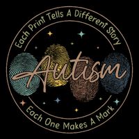 Fingerprint Autism Each Print Tells A Different Story Flat Bill Trucker Hat
