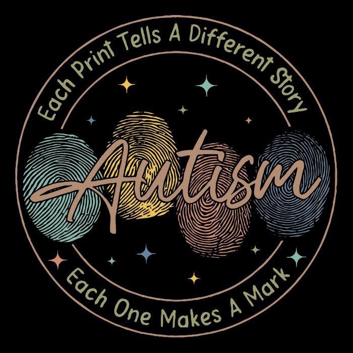 Fingerprint Autism Each Print Tells A Different Story Flat Bill Trucker Hat