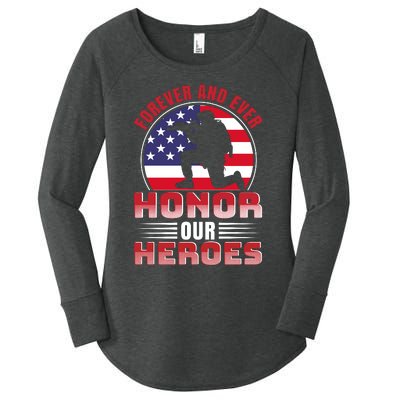 FOREVER AND EVER HONOR OUR HEROES Women's Perfect Tri Tunic Long Sleeve Shirt