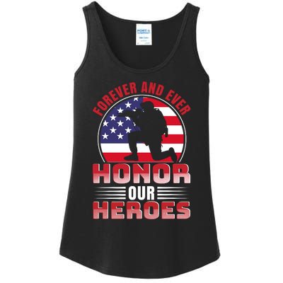 FOREVER AND EVER HONOR OUR HEROES Ladies Essential Tank