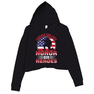 FOREVER AND EVER HONOR OUR HEROES Crop Fleece Hoodie