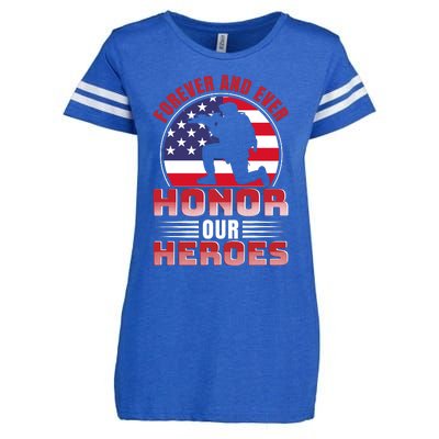 FOREVER AND EVER HONOR OUR HEROES Enza Ladies Jersey Football T-Shirt