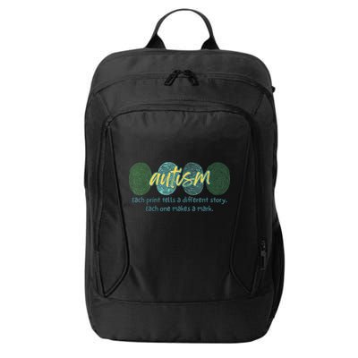 Fingerprint Autism Each Print Tells A Different Story City Backpack
