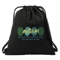 Fingerprint Autism Each Print Tells A Different Story Drawstring Bag