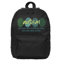Fingerprint Autism Each Print Tells A Different Story 16 in Basic Backpack
