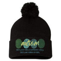 Fingerprint Autism Each Print Tells A Different Story Pom Pom 12in Knit Beanie