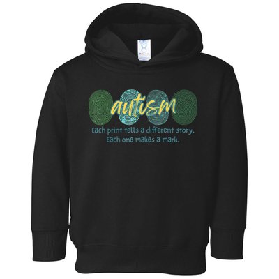 Fingerprint Autism Each Print Tells A Different Story Toddler Hoodie