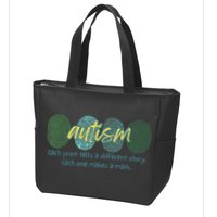Fingerprint Autism Each Print Tells A Different Story Zip Tote Bag