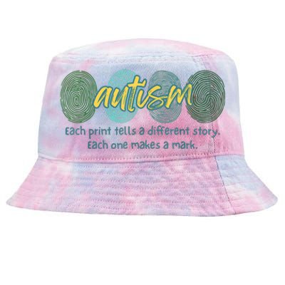 Fingerprint Autism Each Print Tells A Different Story Tie-Dyed Bucket Hat