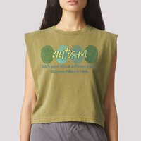 Fingerprint Autism Each Print Tells A Different Story Garment-Dyed Women's Muscle Tee