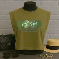 Fingerprint Autism Each Print Tells A Different Story Garment-Dyed Women's Muscle Tee