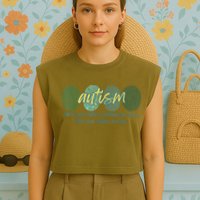 Fingerprint Autism Each Print Tells A Different Story Garment-Dyed Women's Muscle Tee