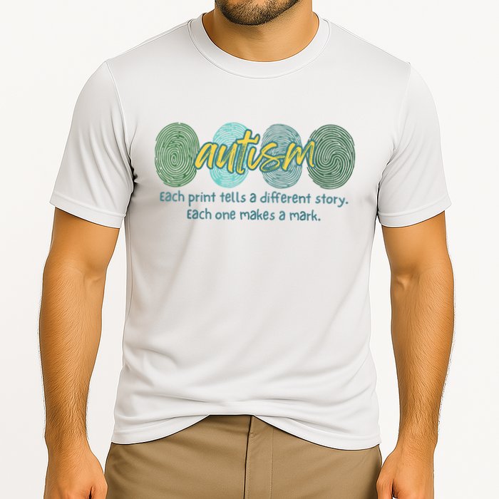 Fingerprint Autism Each Print Tells A Different Story Performance Shirt