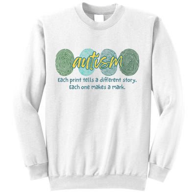 Fingerprint Autism Each Print Tells A Different Story Sweatshirt