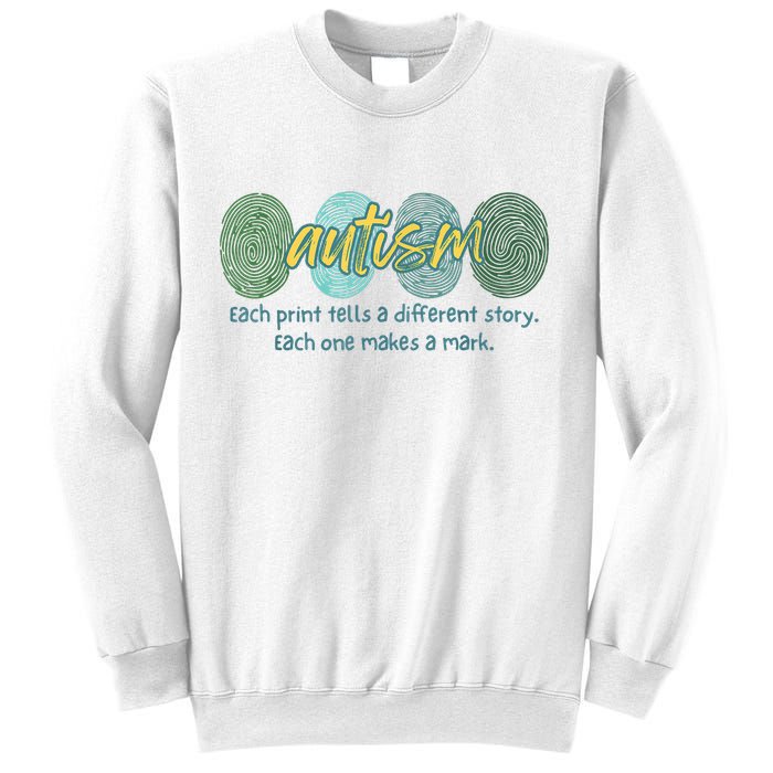 Fingerprint Autism Each Print Tells A Different Story Sweatshirt