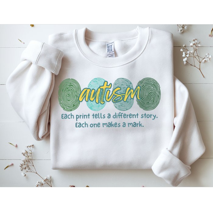 Fingerprint Autism Each Print Tells A Different Story Sweatshirt