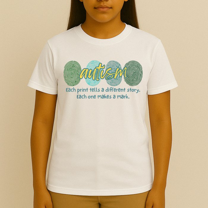 Fingerprint Autism Each Print Tells A Different Story T-Shirt