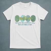 Fingerprint Autism Each Print Tells A Different Story T-Shirt